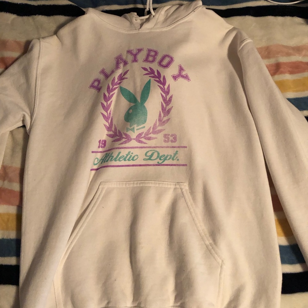white playboy hoodie